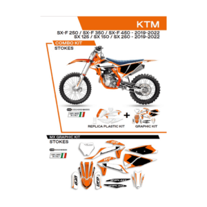 Sada Plastov a Polepov UFO KTM SX/SXF XC XCF 19-22´ C522AD021999X Stokes Biela/Oranžová