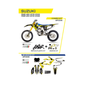 Sada Plastov a Polepov UFO Suzuki  RMZ 250/450 Apodis Čierna C418AD027001